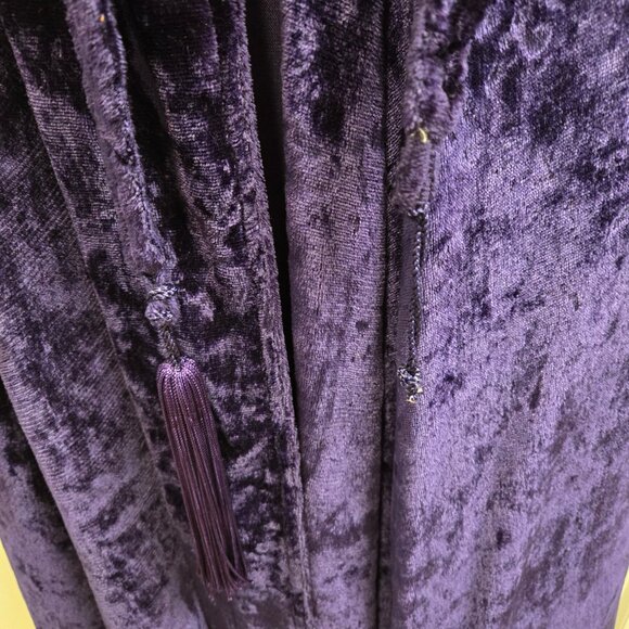 Vintage Soft Surroundings Purple Rayon Embroidered Robe - Picture 10 of 11